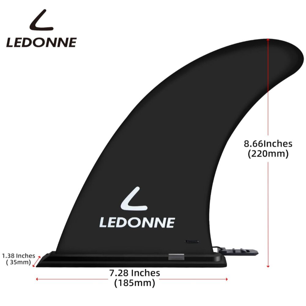 🏄 LEDONNE 9" Center Fin SUP Surfboard No Tool Replacement Black Brand New